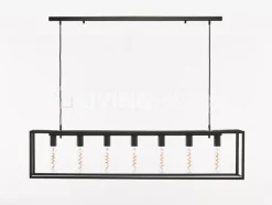 Verlichting online Positano 5L hanglamp zwart metaal country living verlichting