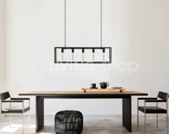 Verlichting online Positano 5L hanglamp zwart metaal country living verlichting