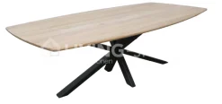 Castle-Line Rechthoekige boomstamtafel eik naturel Castle line + black iron star leg 10x4cm
