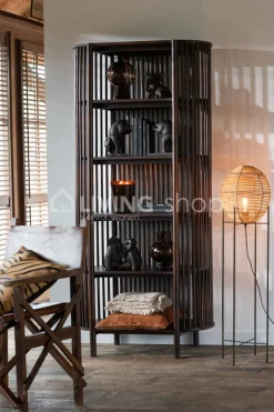 J-LINE Rek Conie 5 Planken Mango Hout