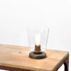 Verlichting online Retro loft design tafellamp helder glazen vaas