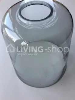 Verlichting online Retro loft hanglamp met glazen lampenkappen fume glas