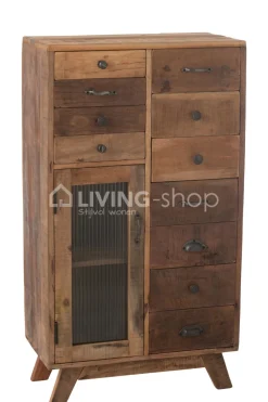 J-LINE Retro Vintage kast gerecycleerd hout