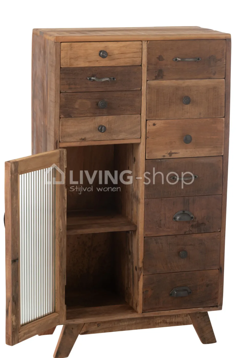 J-LINE Retro Vintage kast gerecycleerd hout