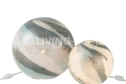 J-LINE Ronde lamp Dany glas gemarmerd Large
