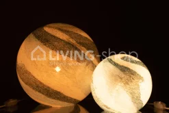 J-LINE Ronde lamp Dany glas gemarmerd Large