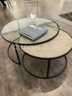 PR LIVING Ronde nesting salontafels glas