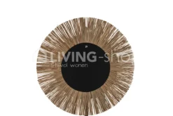 J-LINE Ronde spiegel gras Mendi raffia