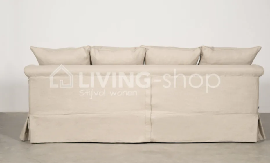 PR LIVING Salon landelijke stijl Eline sofa 3,5 zitbank met rok