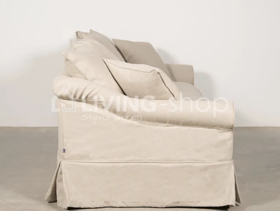 PR LIVING Salon landelijke stijl Eline sofa 3,5 zitbank met rok