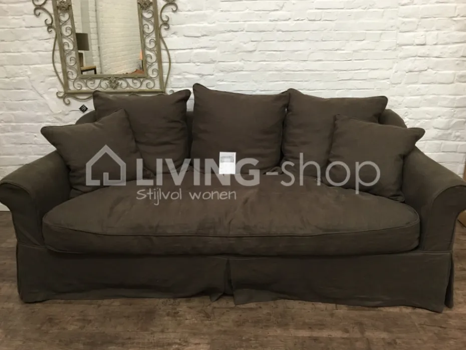 PR LIVING Salon landelijke stijl Eline sofa 3,5 zitbank met rok