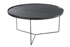 J-LINE Salontafel retro hout/metaal zwart