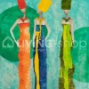 J-LINE Schilderij Olga 3 kleurrijke dames wanddecoratie