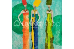 J-LINE Schilderij Olga 3 kleurrijke dames wanddecoratie