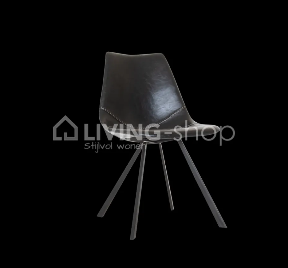 Stoel Alicia ginger pu+ black leg