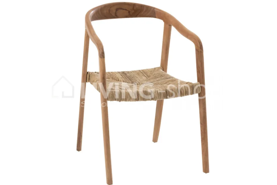 J-LINE Stoel Ana teak hout bruin