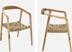 J-LINE Stoel Ana teak hout bruin