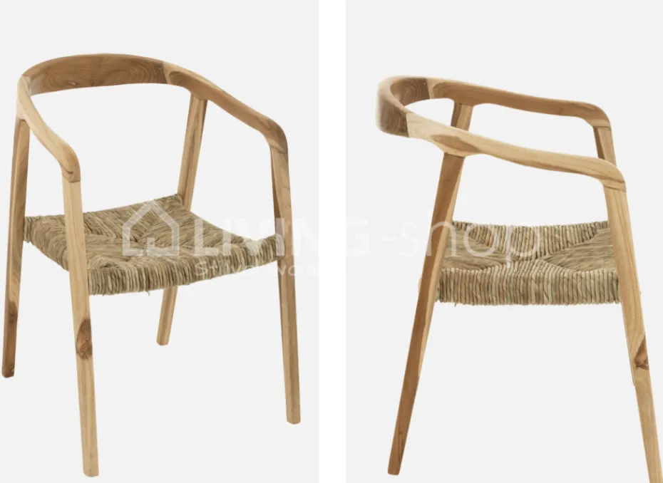 J-LINE Stoel Ana teak hout bruin