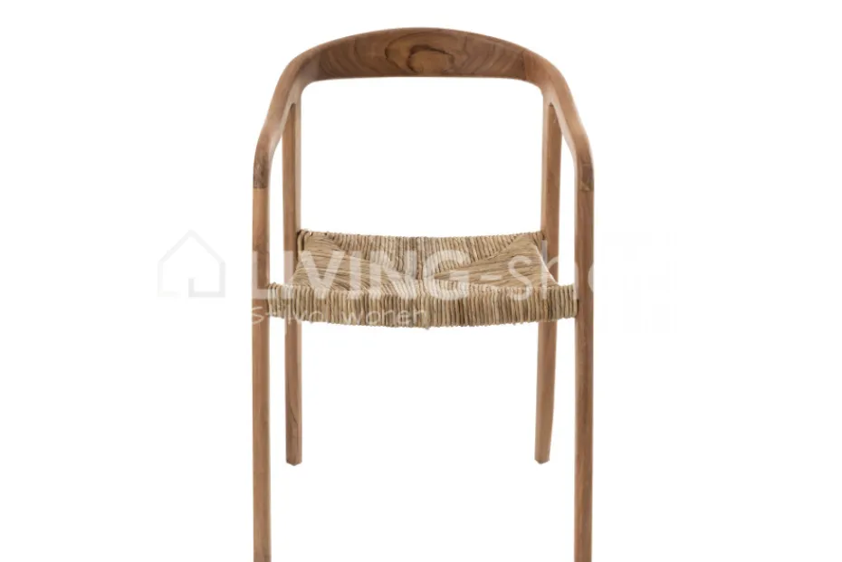 J-LINE Stoel Ana teak hout bruin