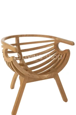 J-LINE Stoel Crab Teak Hout Naturel