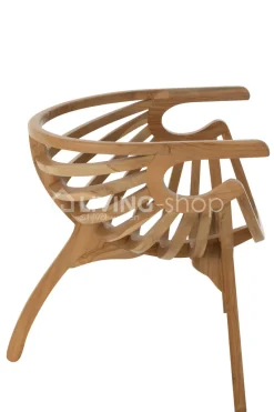 J-LINE Stoel Crab Teak Hout Naturel