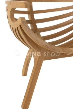 J-LINE Stoel Crab Teak Hout Naturel