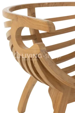 J-LINE Stoel Crab Teak Hout Naturel