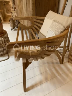J-LINE Stoel Crab Teak Hout Naturel