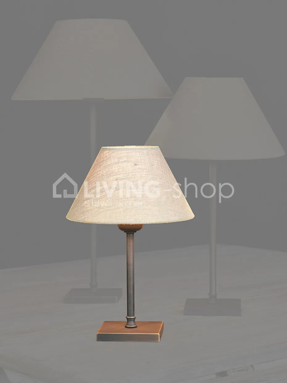 Verlichting online Tafellamp donkerbrons H20 met ronde lampenkap