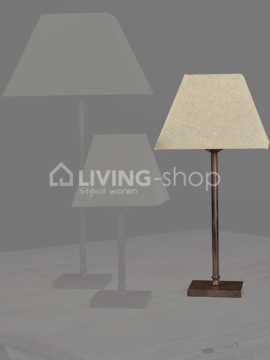 Verlichting online Tafellamp donkerbrons H20 met ronde lampenkap