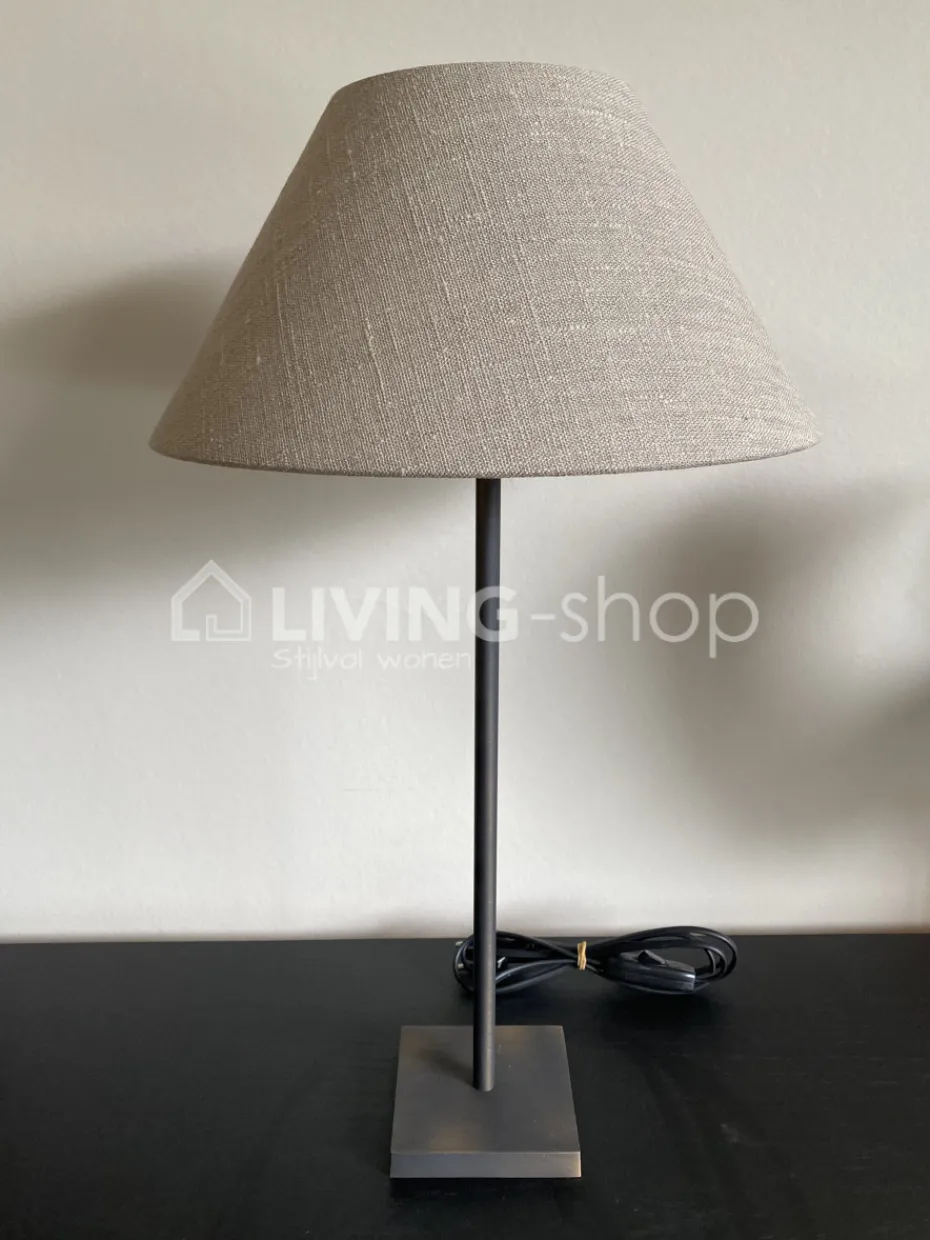 Verlichting online Tafellamp donkerbrons H20 met ronde lampenkap
