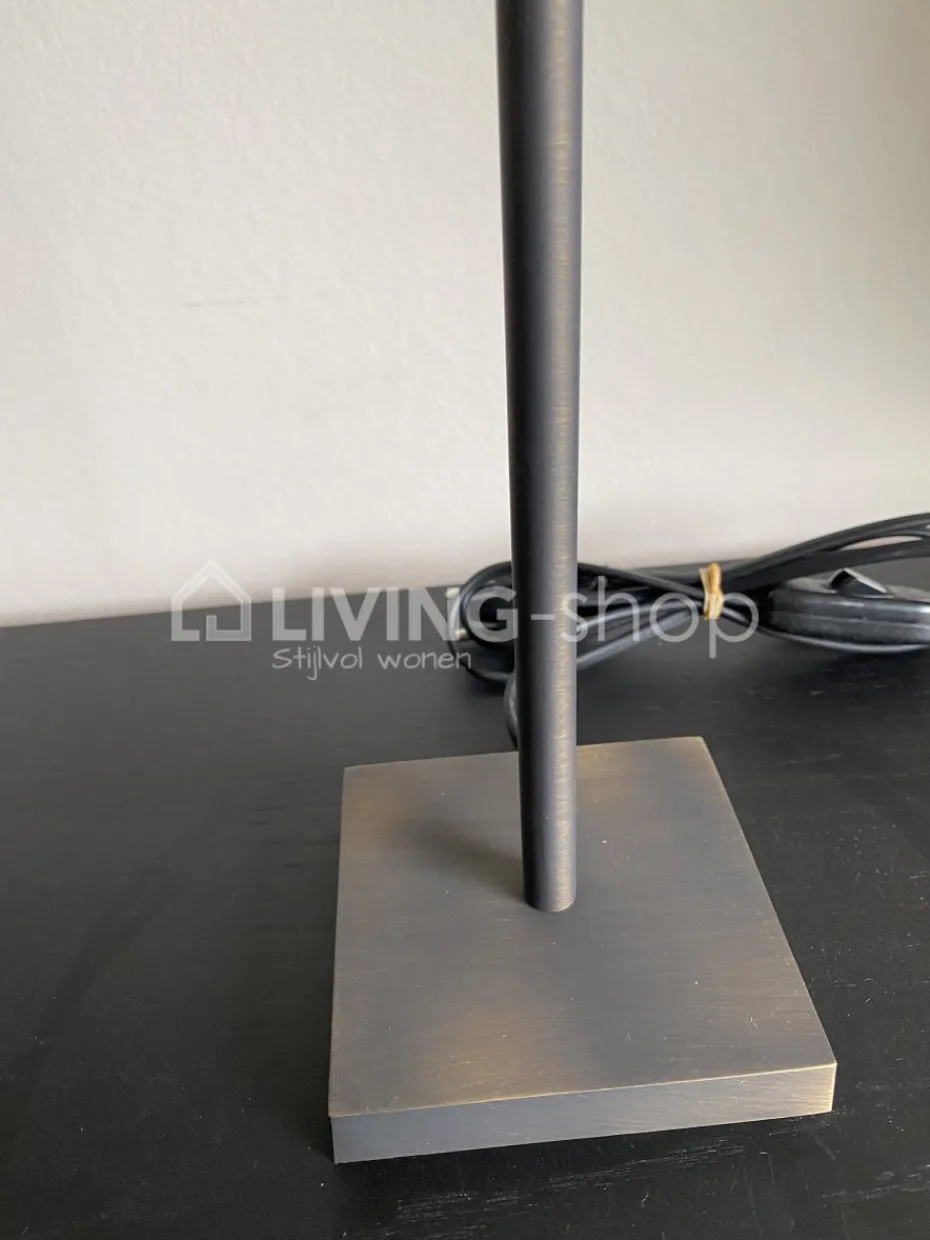 Verlichting online Tafellamp donkerbrons H20 met ronde lampenkap