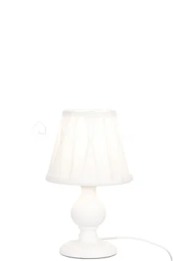 J-LINE Tafellamp nachtlamp landelijke stijl met ronde lampenkap,