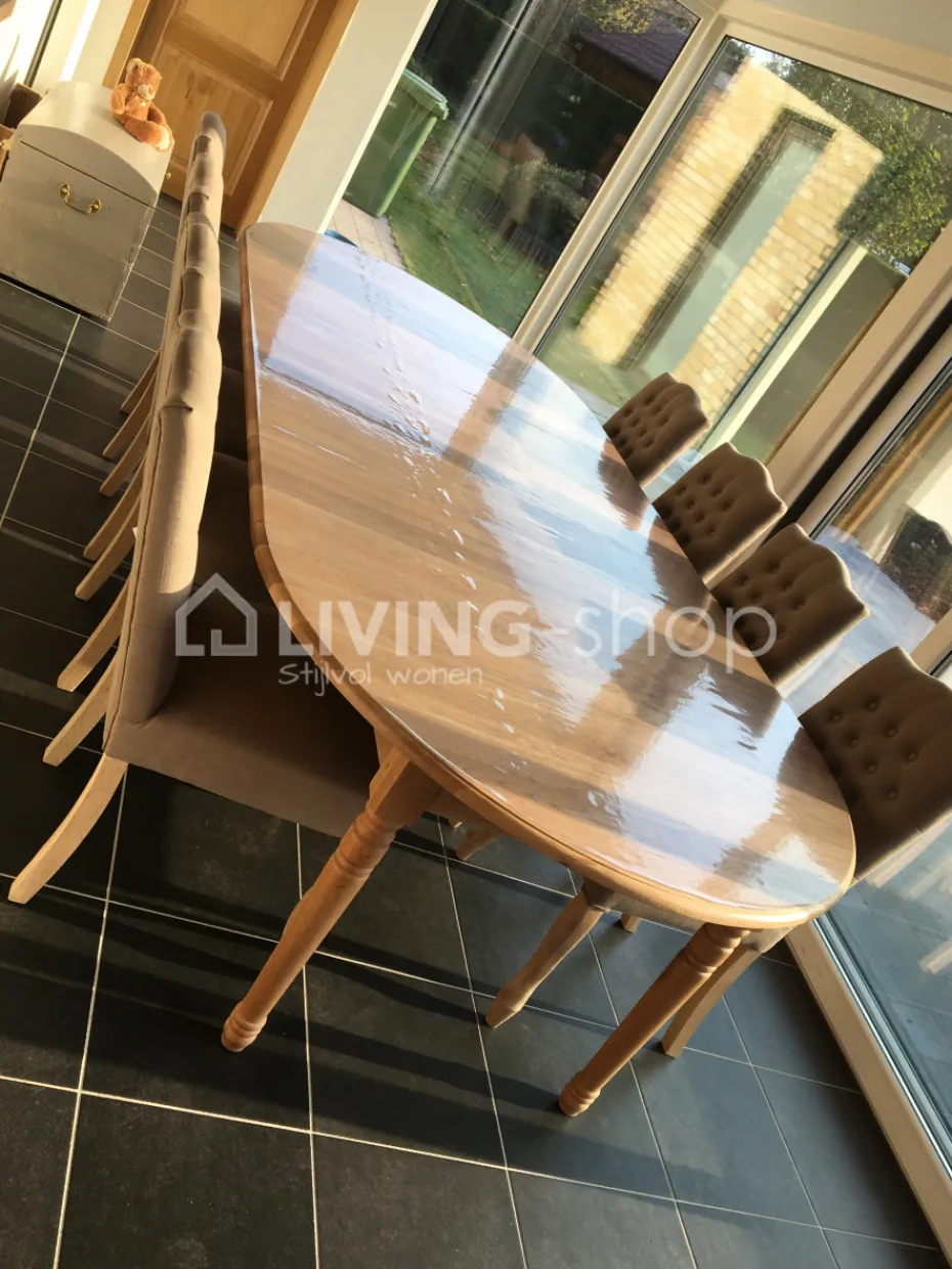 TIMELESS LIVING Taupe landelijke eetkamerstoel met knopen