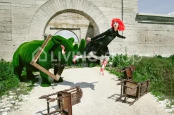 Tuinbeeld kunstgras Neushoorn Topiary