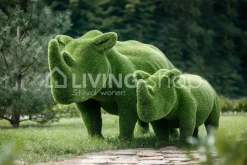 Tuinbeeld kunstgras Neushoorn Topiary