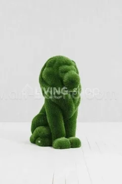 Tuinbeeld Kunstgras zittende leeuw Topiary