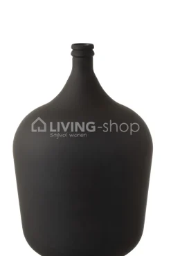 J-LINE Vaas Karaf Glas Zwart XL Decoratie