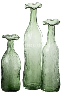 J-LINE Vaas Openbloeien Glas Groen Medium