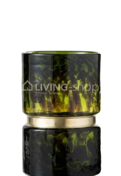 J-LINE Vaas s spikkel glas decoratie