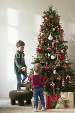 J-LINE Valse kerstboom met Led Lichtjes Plastiek Groen