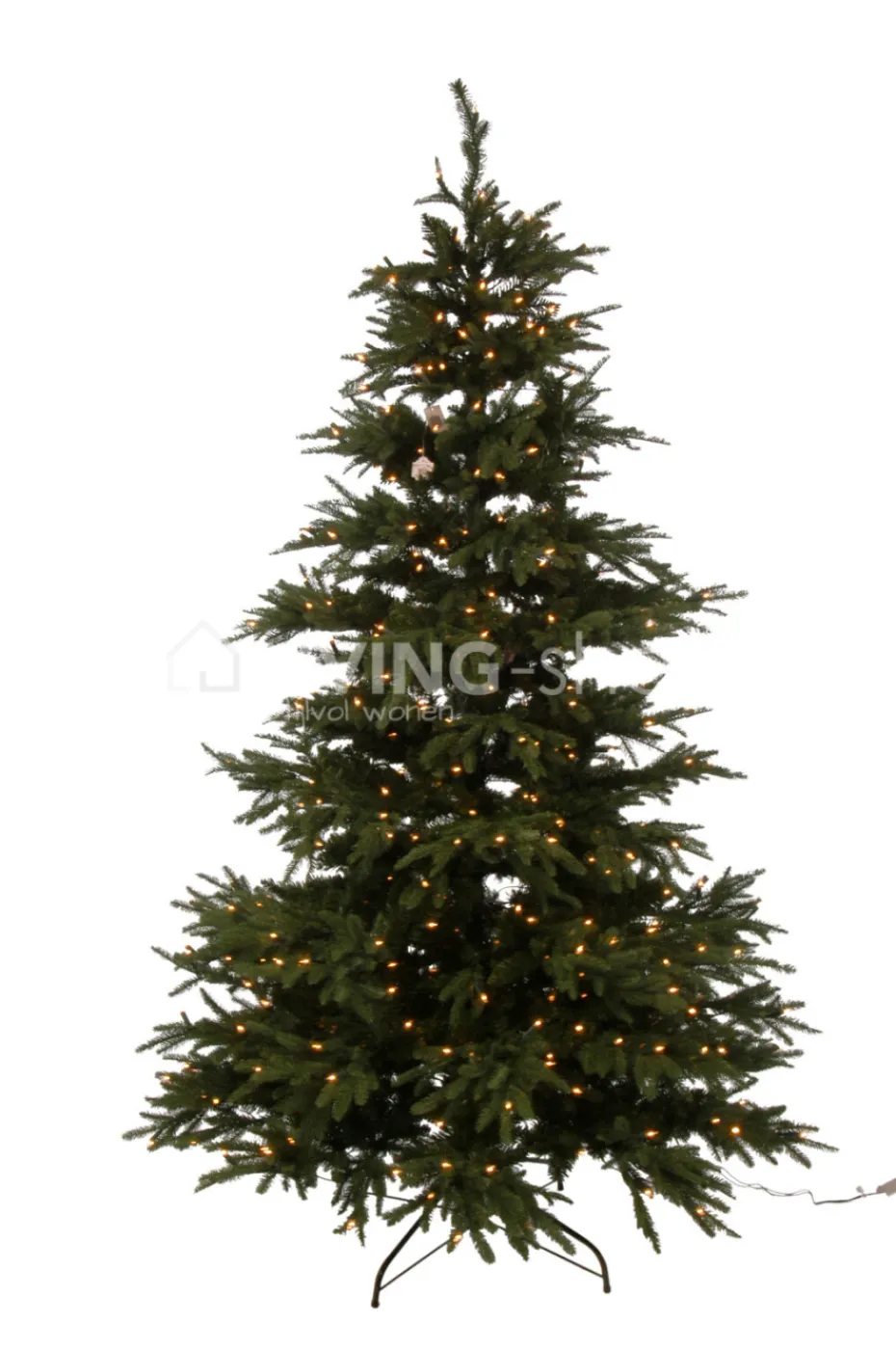J-LINE Valse kerstboom met Led Lichtjes Plastiek Groen
