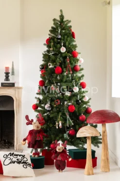 J-LINE Valse kerstboom met Led Lichtjes Plastiek Groen