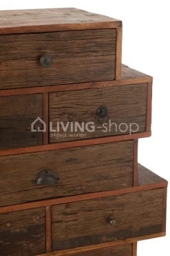 J-LINE Vintage Ladenkast Vinto houten commode
