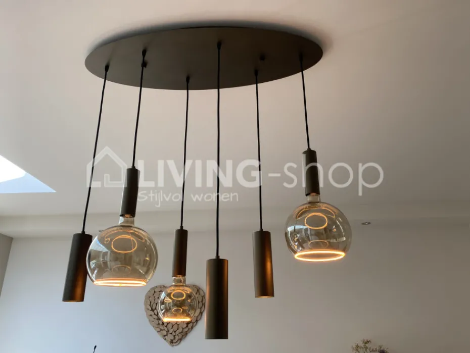 Verdace verlichting Vintage lampenpendel bronzo cilinders
