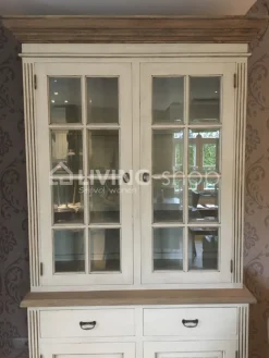 TIMELESS LIVING Vitrinekast crème met naturel top