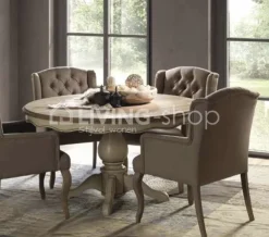 TIMELESS LIVING Vitrinekast crème met naturel top