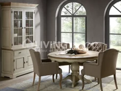 TIMELESS LIVING Vitrinekast crème met naturel top