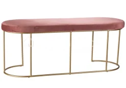 Cosy & Trendy Voetenbank roze fluweel en goud metaal