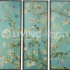 J-LINE Wanddecoratie 3 Panelen Takken met Vogeltjes